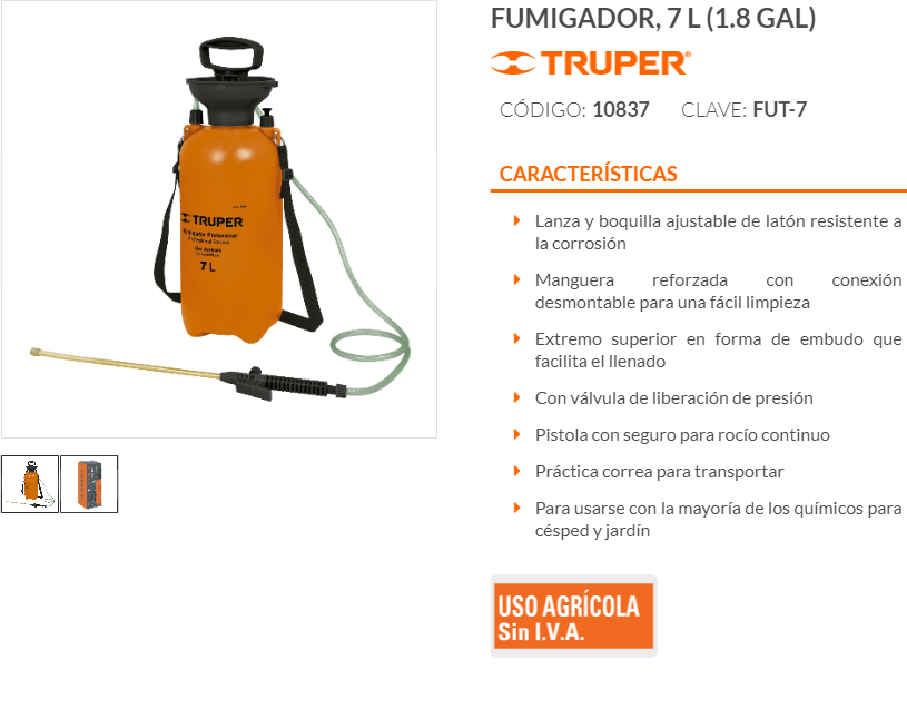 Fumigadores (FUMIGAR y SANITIZAR) - Disponible de 1, 2, 5 y 7 lts