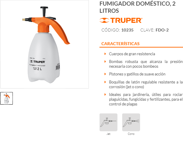 Fumigadores (FUMIGAR y SANITIZAR) - Disponible de 1, 2, 5 y 7 lts