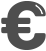 Een donkergrijs euroteken.