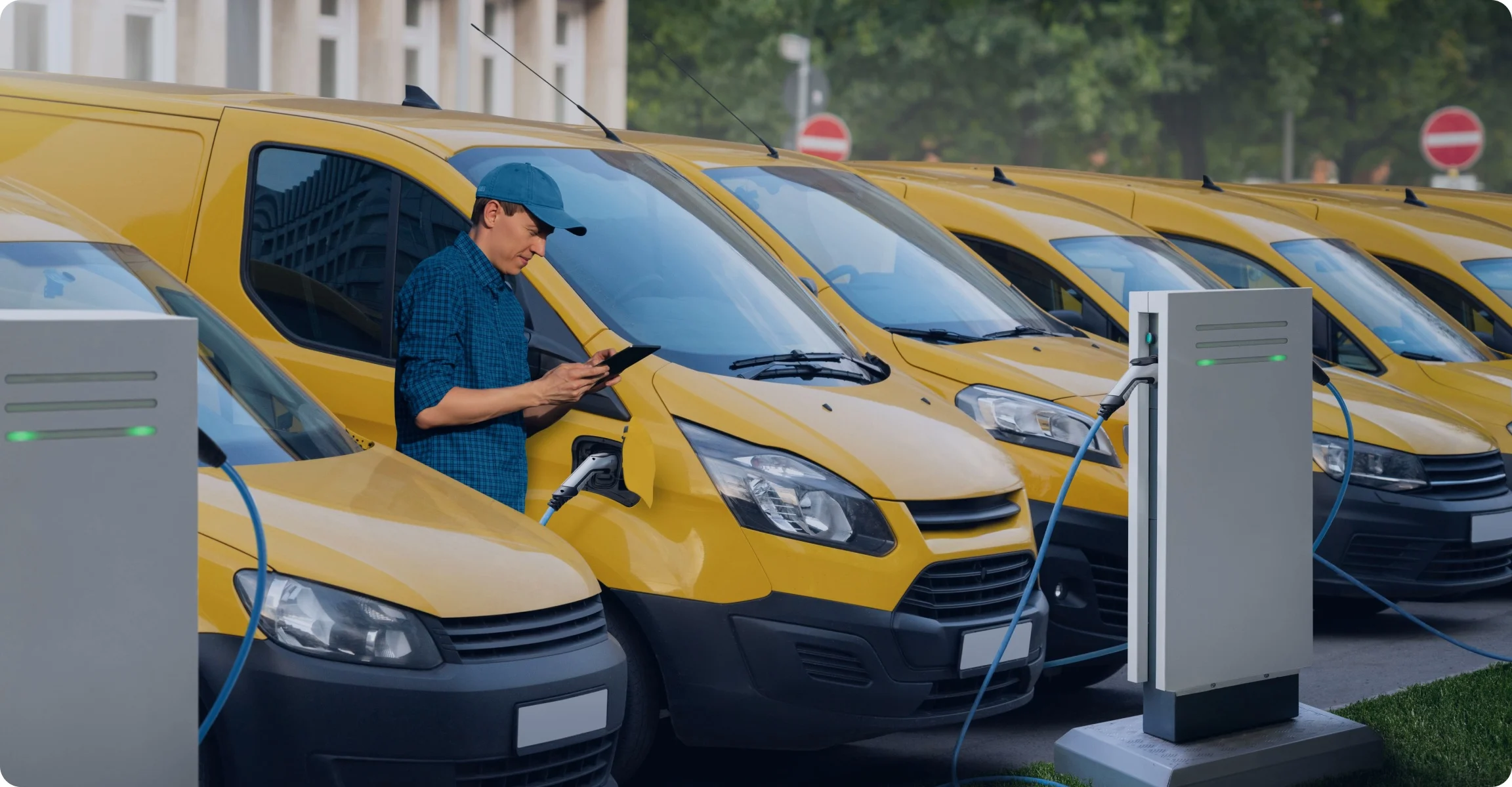 Tankstelle für Autos und Ladegerät.
