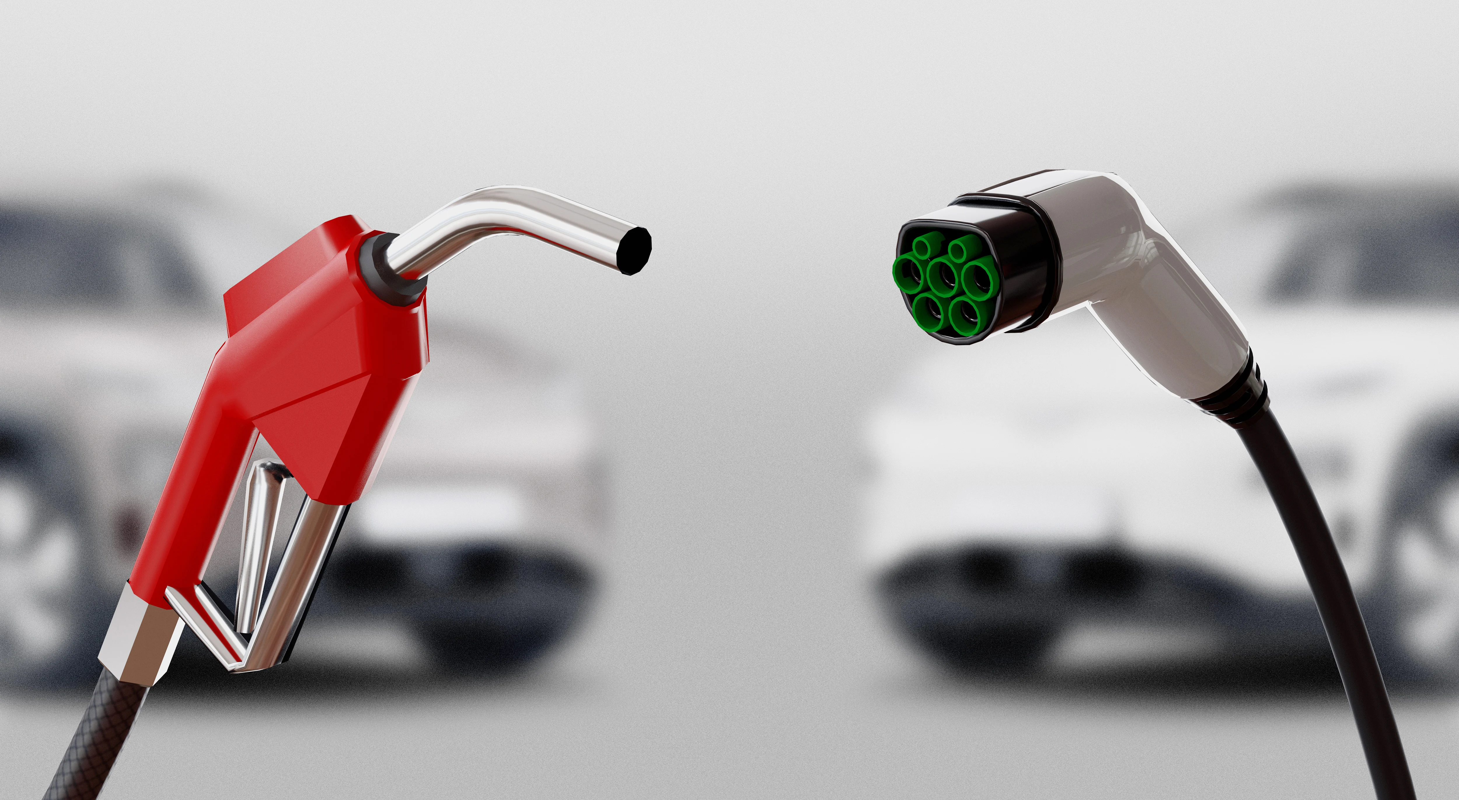 Tankstelle für Autos und Ladegerät.