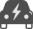  Een pictogram van een elektrische auto met een bliksemschicht erop.