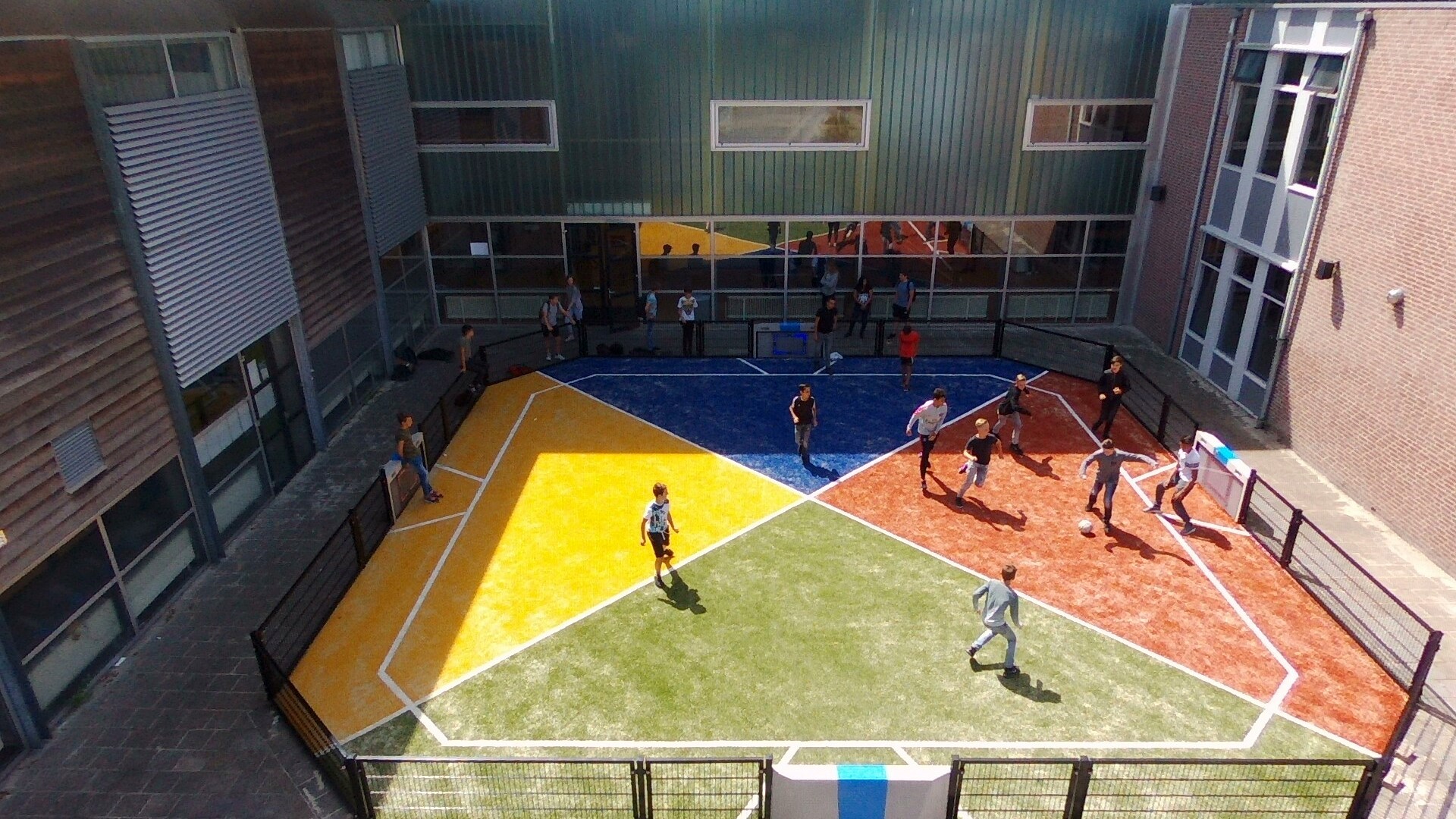 School children playing on the Toro during their break