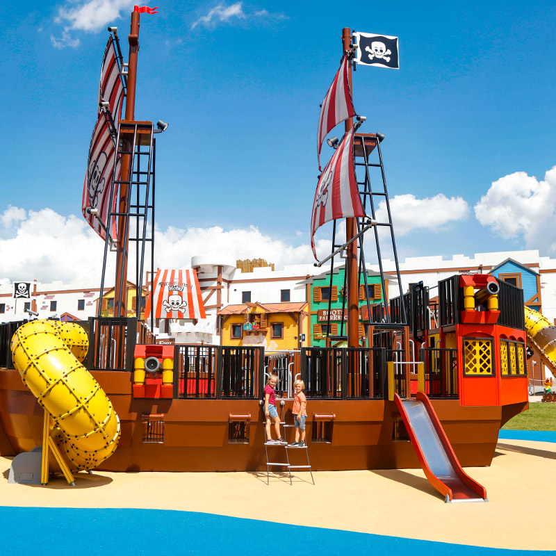 Children climbing to the Pirate Ship