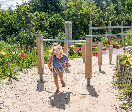 Girl running on a playground