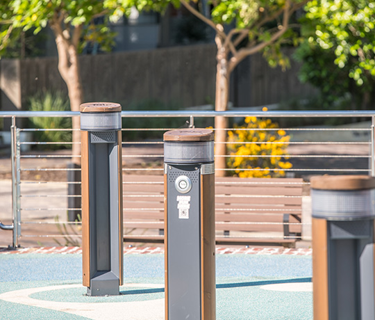 Memo Interactive play pillars in Montario Quarter, Australia