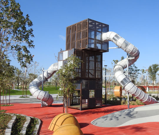 Modern playground with Cubic in Abu Dhabi United Arab Emirates