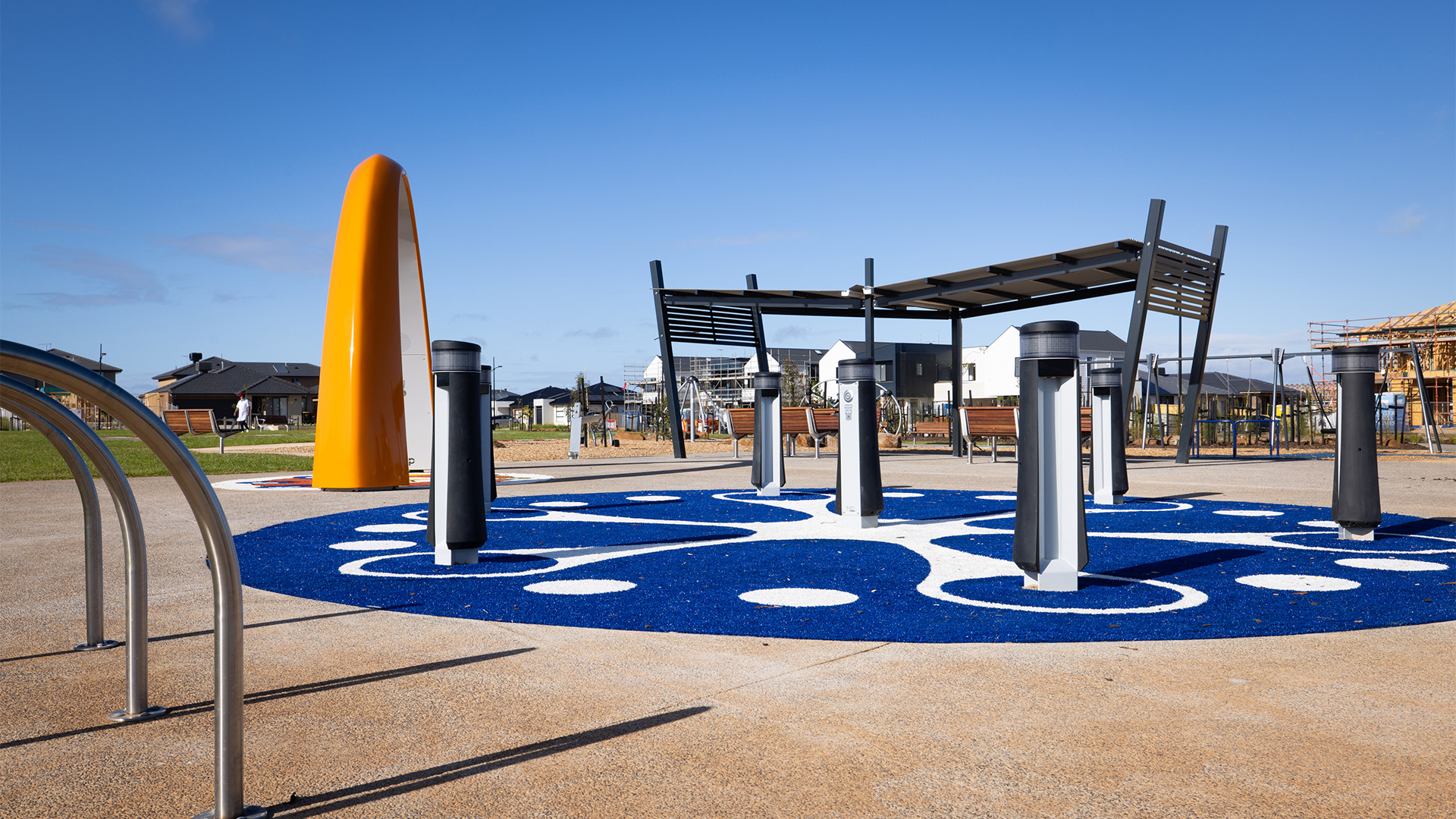 Lappset Memo Interactive play pillars at Olivia Estate in Truganina, Australia, was installed by Lark Industries