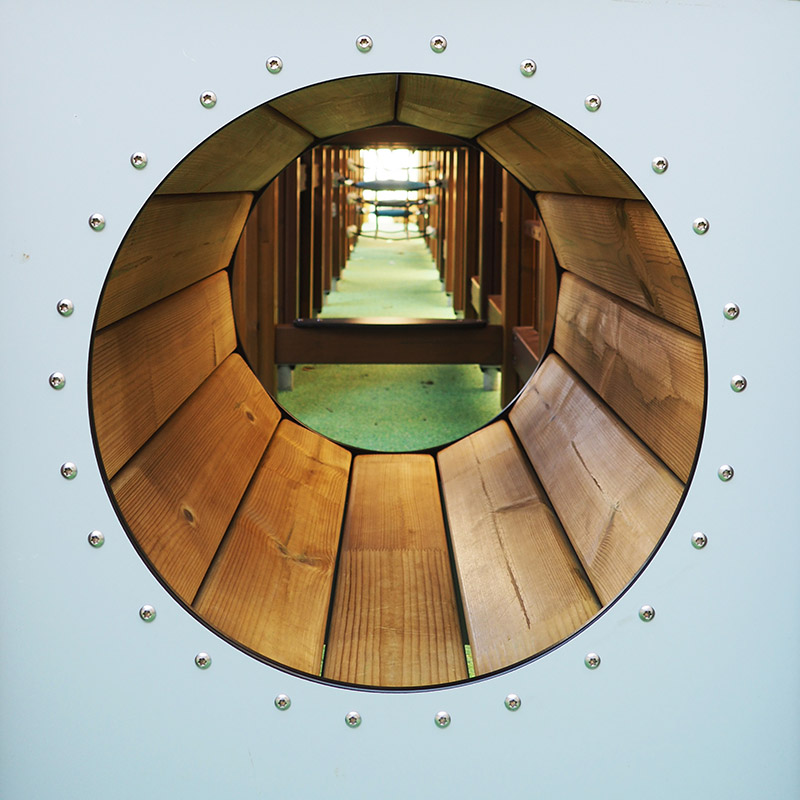 Inside the Vertical Maze play equipment