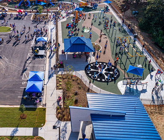 Birds Eye View of the opening of Miracle Park