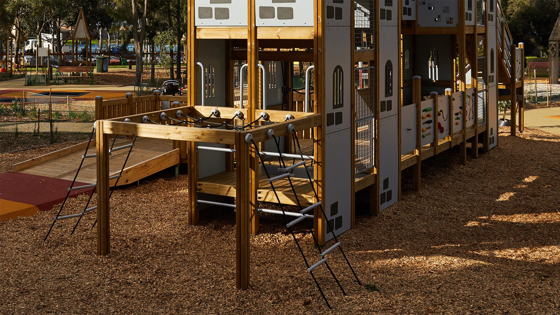 Lappset castle at Thomas Street Reserve in Hampton, Australia