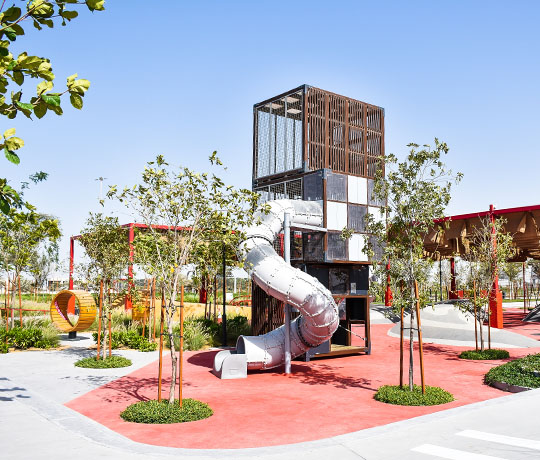 Modern playground with Cubic in Abu Dhabi, United Arab Emirates