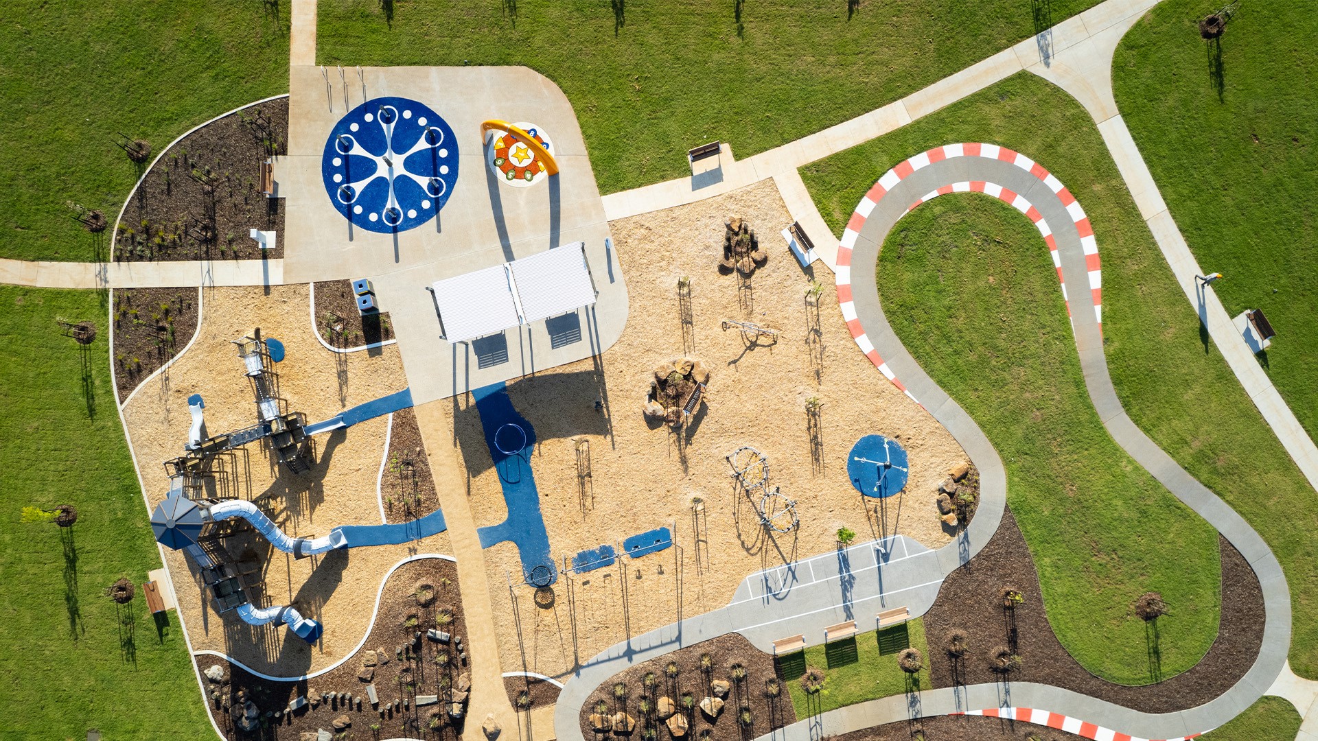 Bird's Eye View of the Olivia Estate in Truganina, Australia, installed by Lark Industries