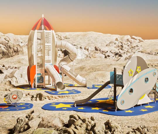 Space-themed playground design