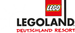 Logo of LEGOLAND Deutschland Resort. The design features a sun outline on the left, 