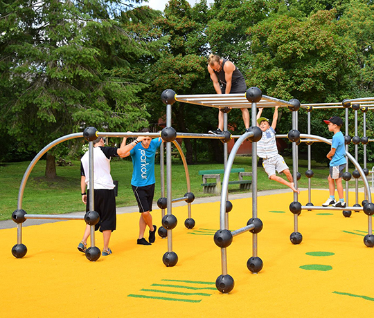 The parkour area has become a popular spot for young people looking for an exciting way to stay active and have fun outdoors