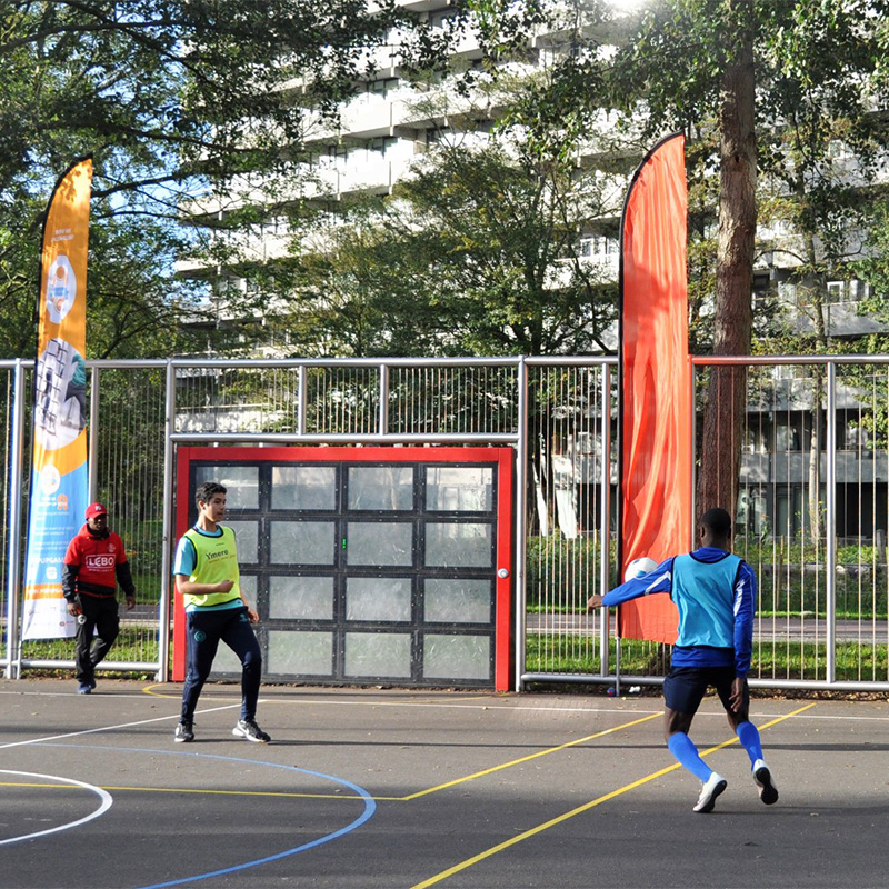 Young Adults playing on the Sutu in the city of Amsterdam, the Netherlands
