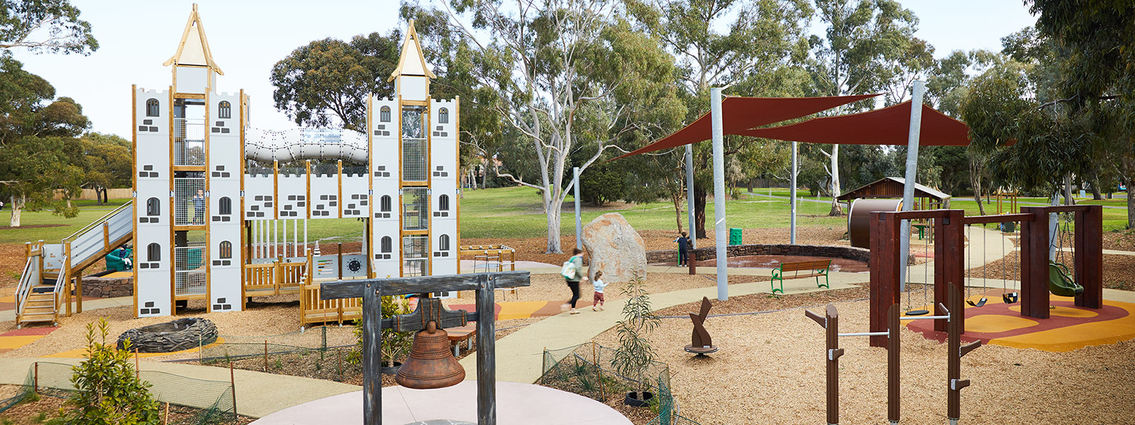 Play castle in Thomas Street park in Australia