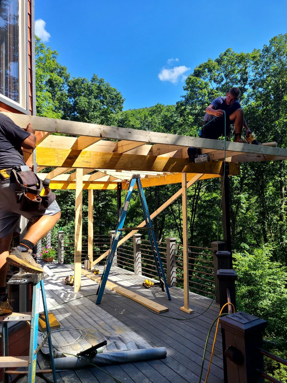 Custom Deck roofing build out