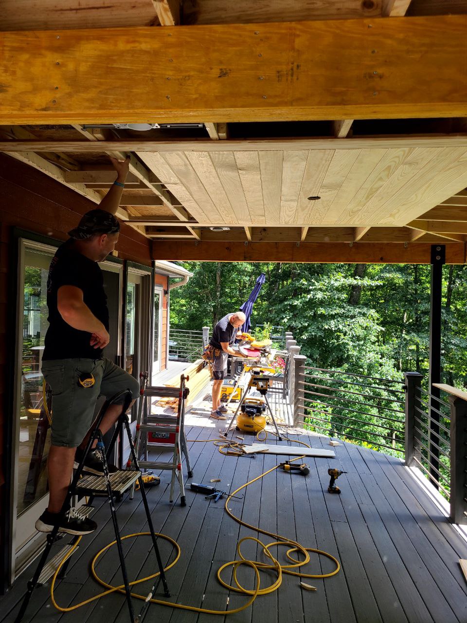 Custom Deck roofing build out