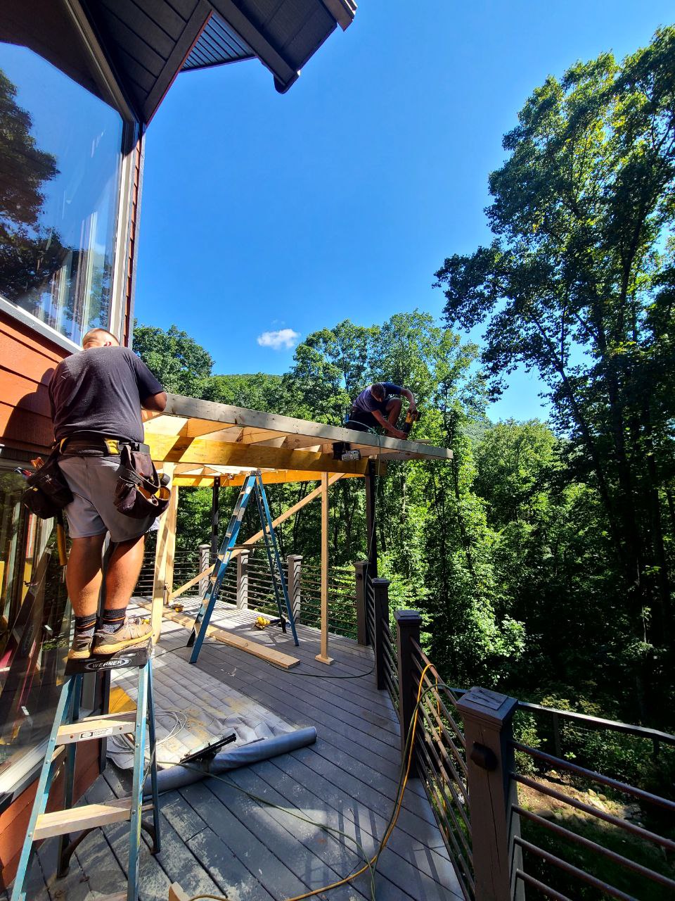 Custom Deck roofing build out