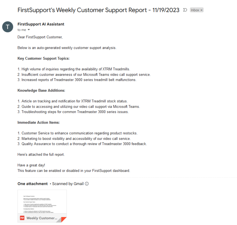 weekly customer support highlight