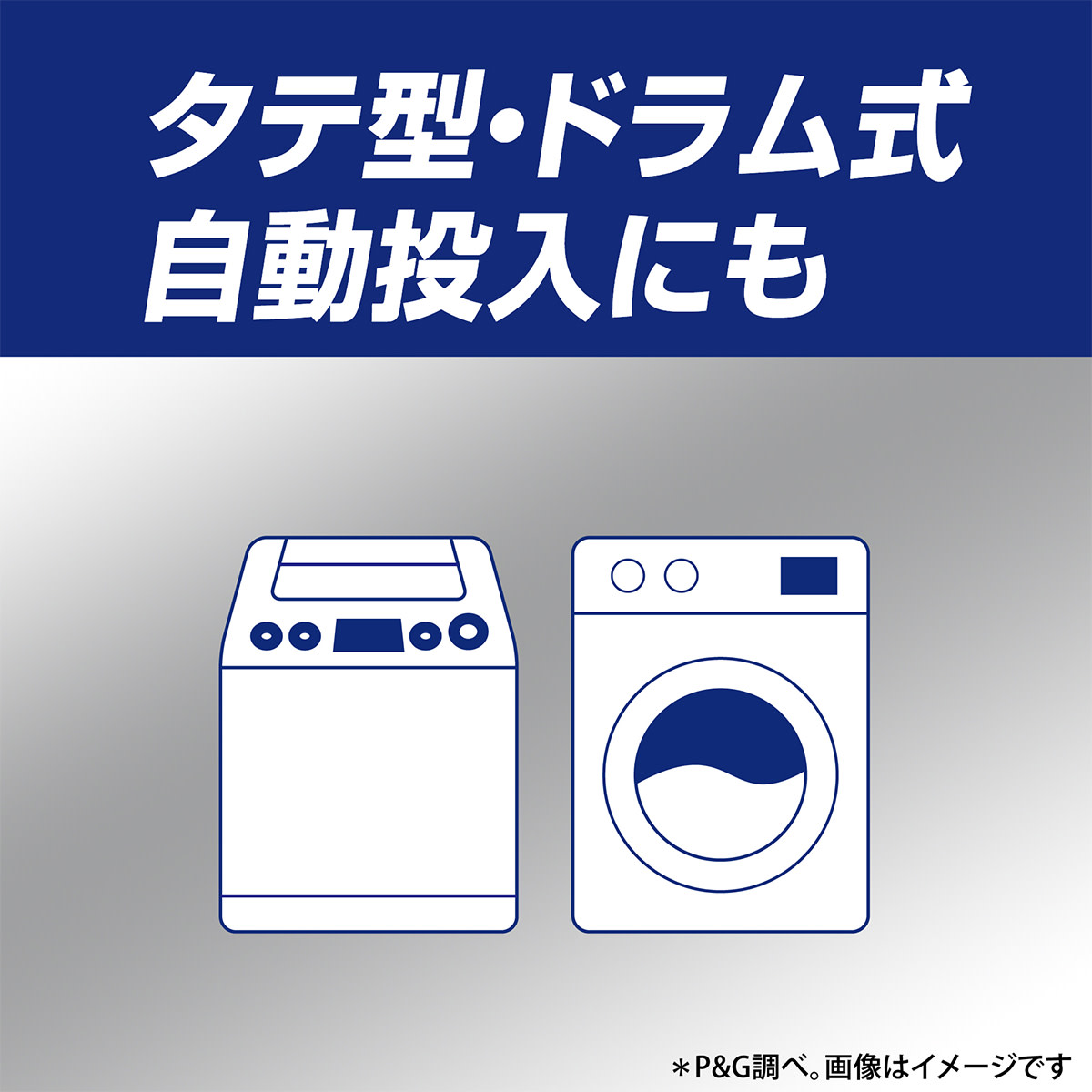 タテ型・ドラム式・自動投入式の洗濯機にも使えます