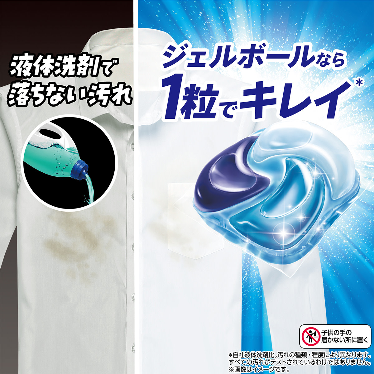 ジェルボールなら１粒でキレイ