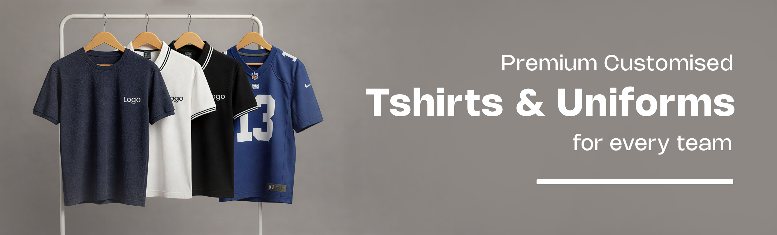customised T-shirts and uniforms with logo printing for teams, staff, and corporate branding