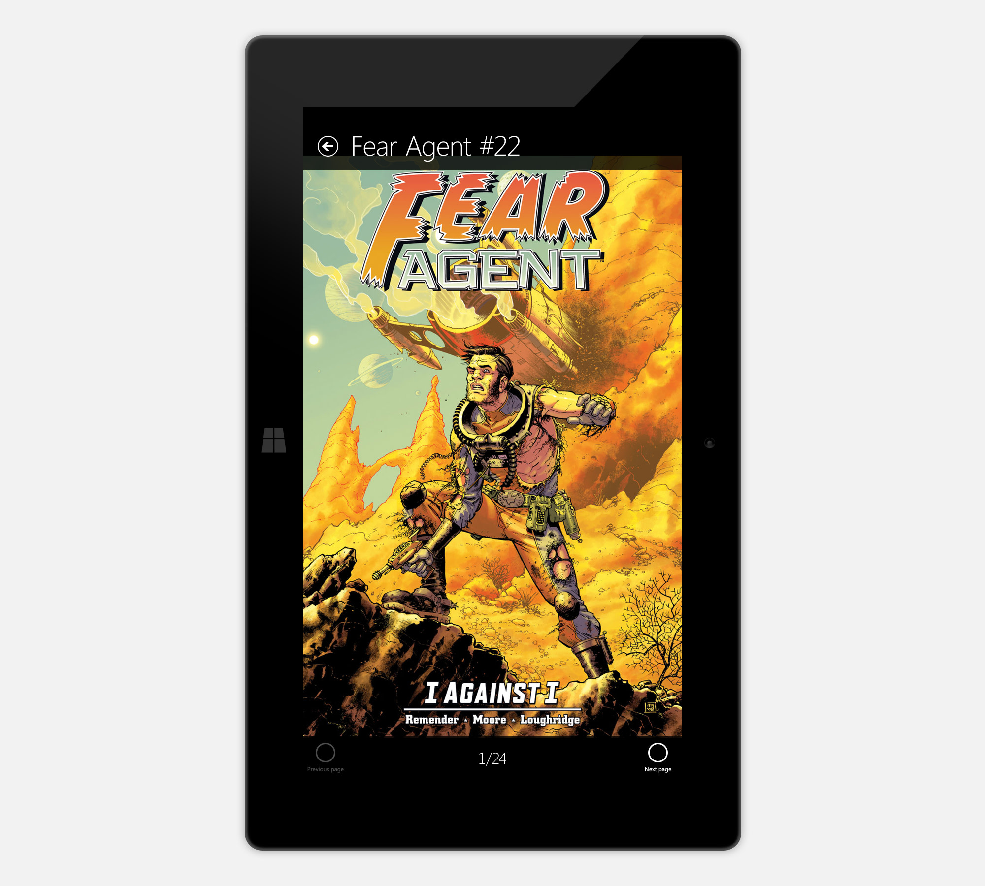 Comics for Windows 8: reading-portrait-full-controls
