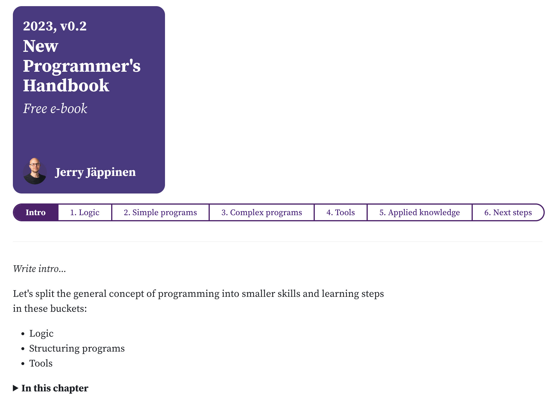 New Programmer's Handbook