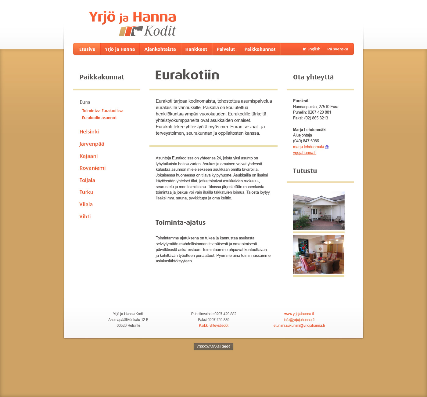 Yrjö ja Hanna: Web layout