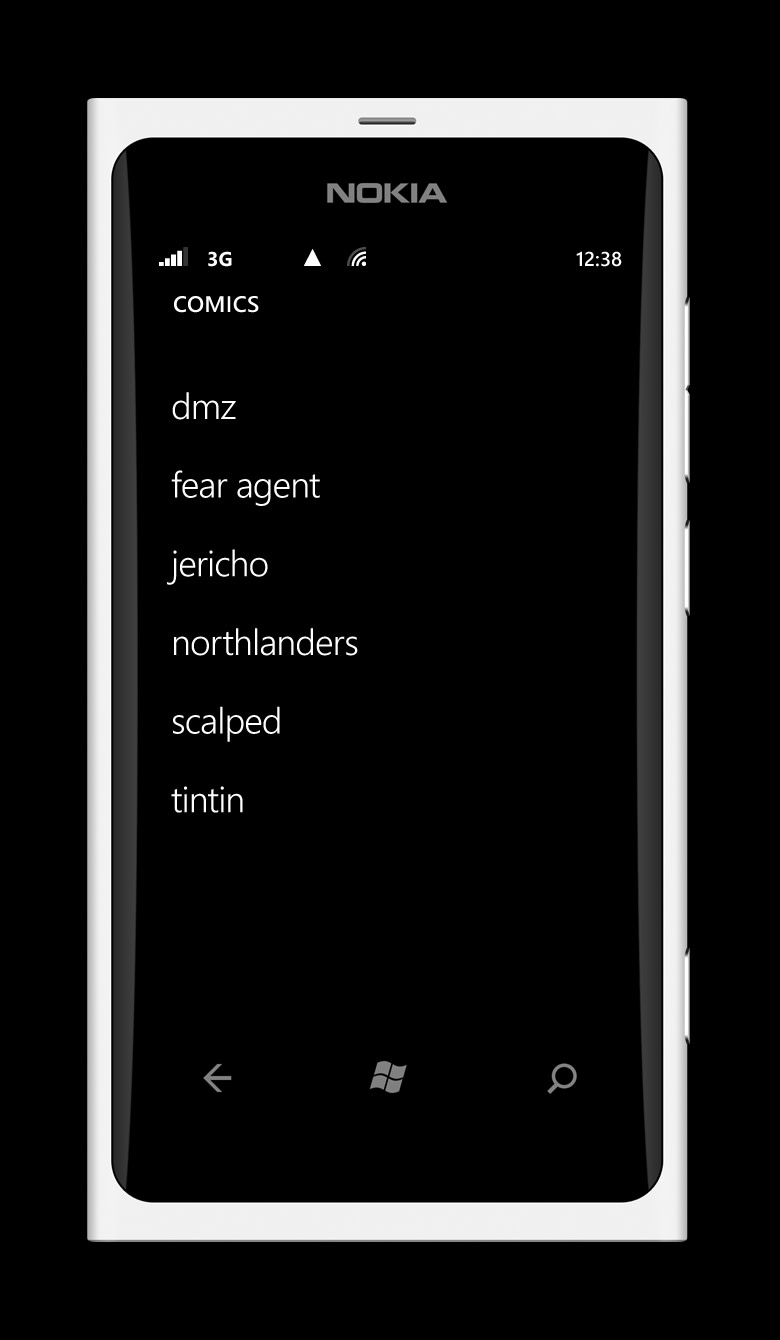 Comics for Windows Phone: skydrive-directory