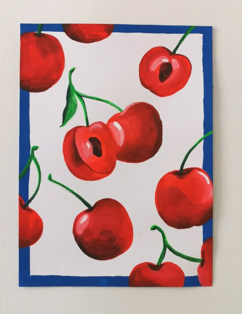 Cherry painting, I used acrylic paint
