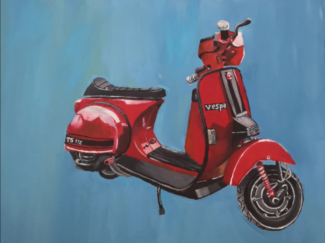 Red Vespa Scooter 