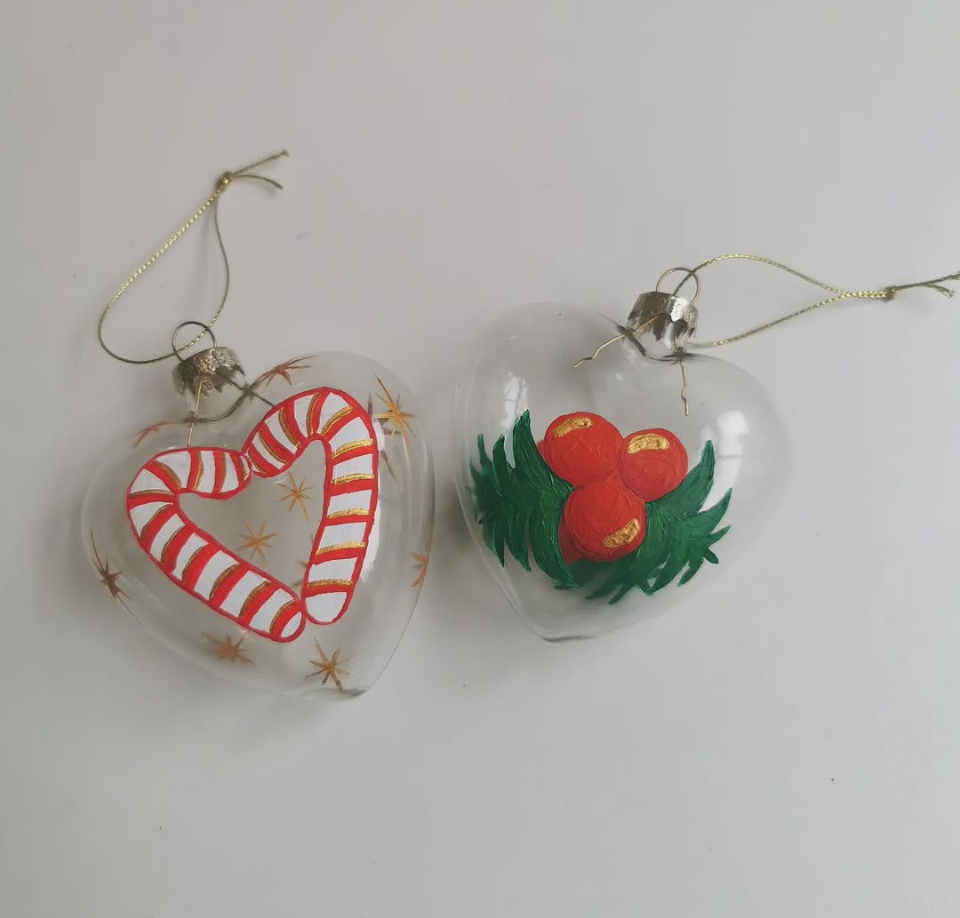 Hand painted Christmas baubles