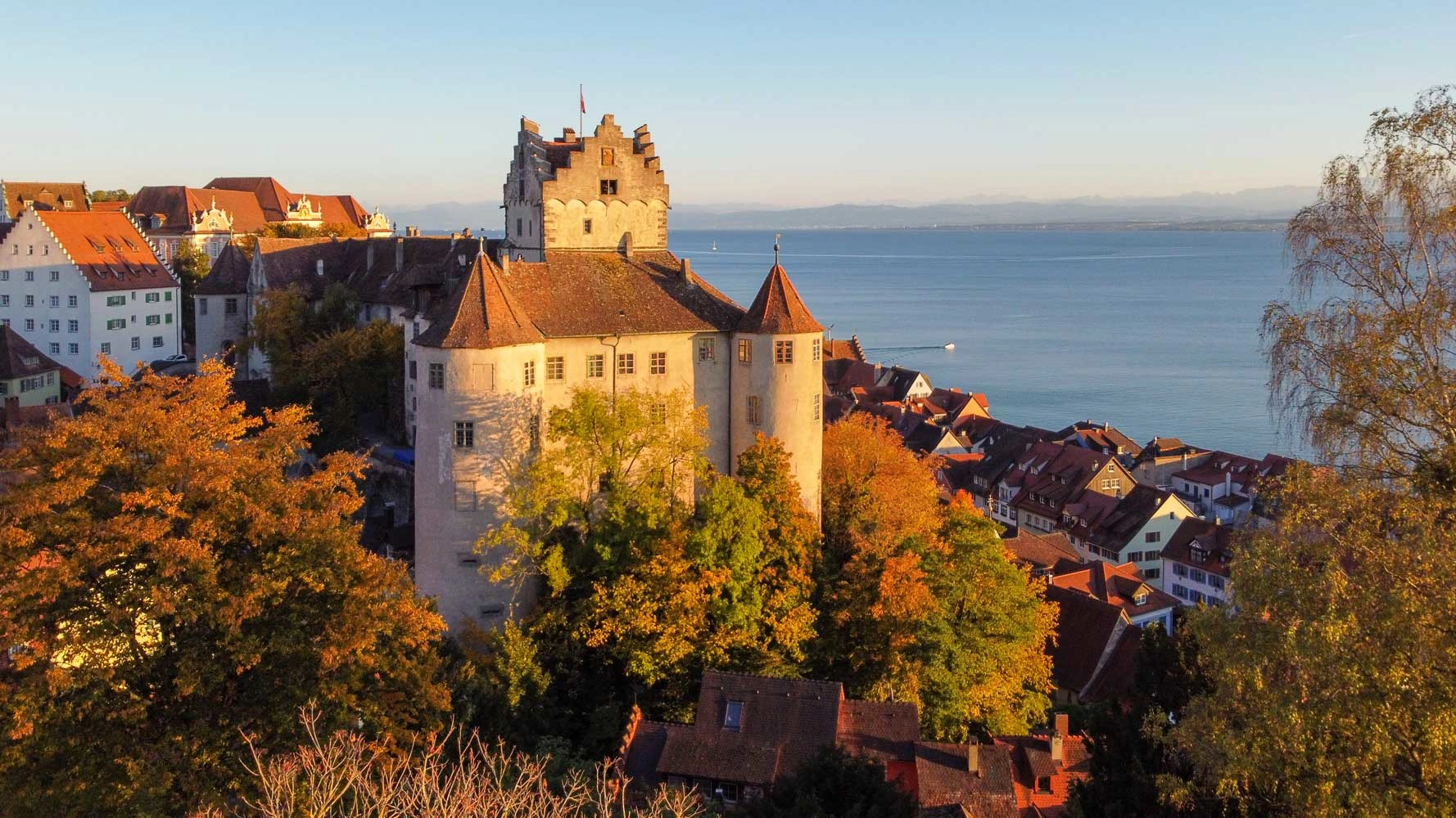 Meersburg Castle towers over Lake Constance.