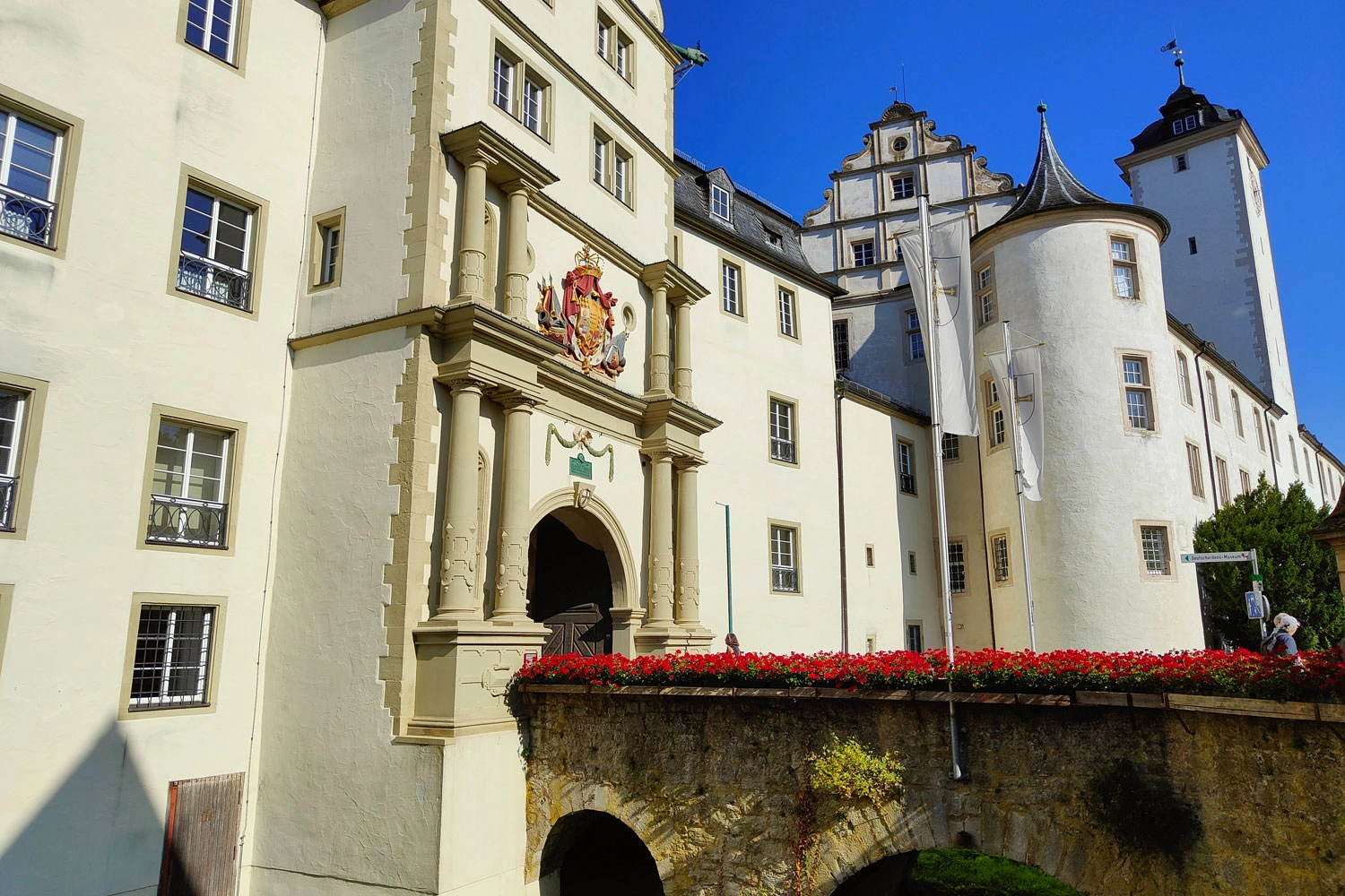 Entrance to a castle with a bridge