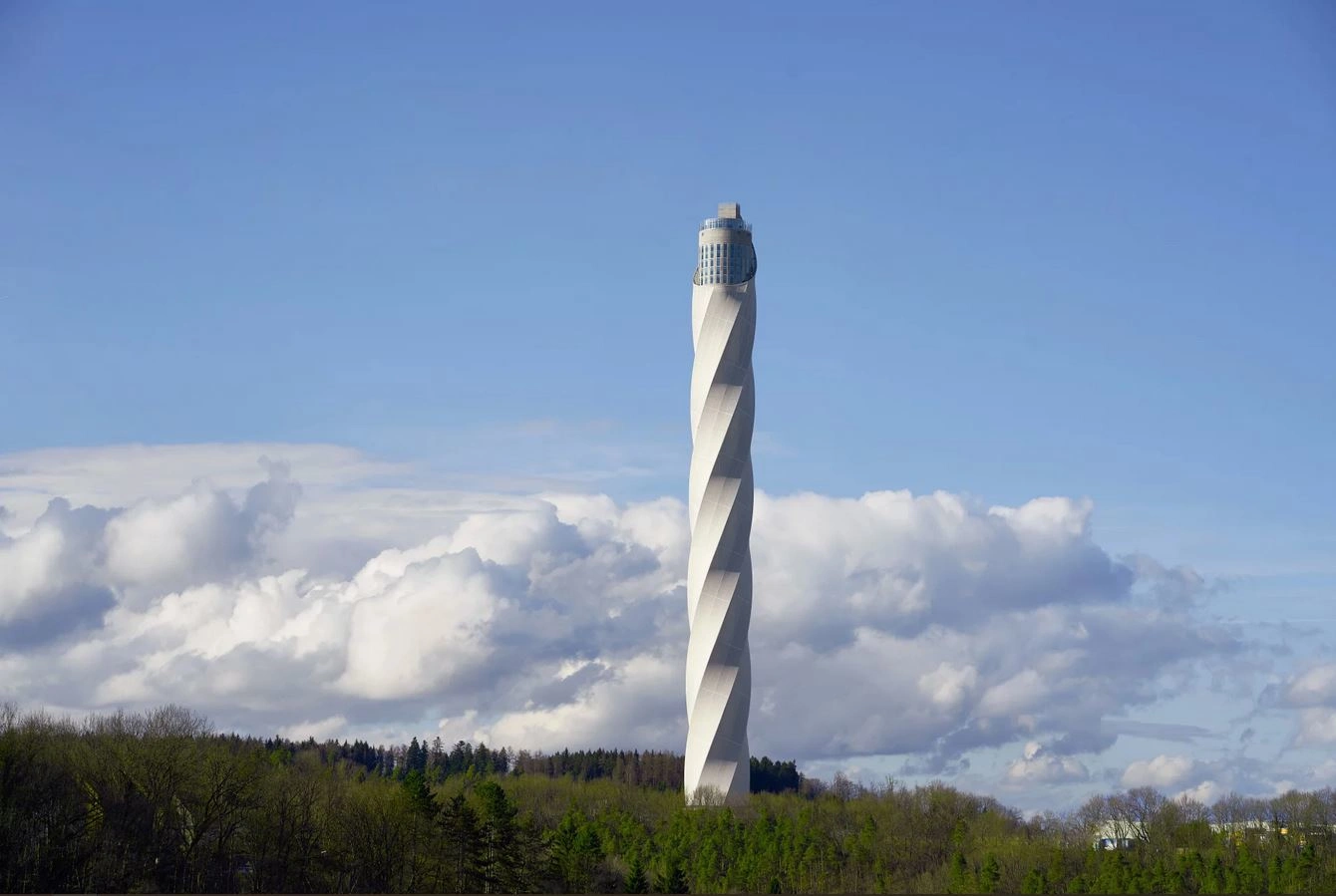 View of the TK Elevator test tower with the highest public visitor platform in Germany