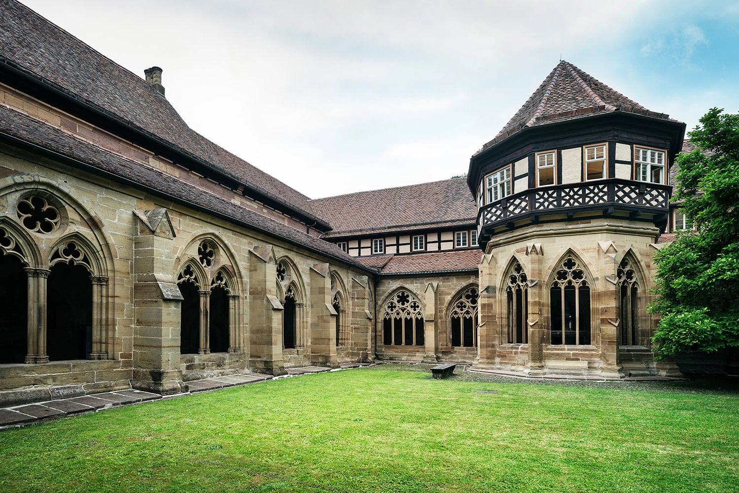 The cloister garth of a monastery complex