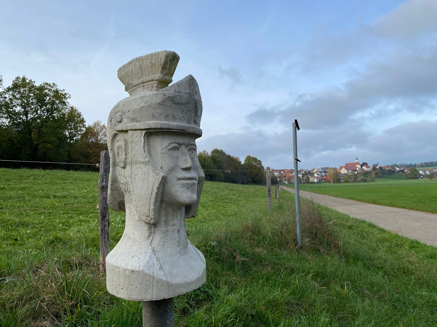Roman sculpture by the roadside