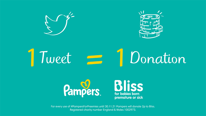 Pampers Tweet donation