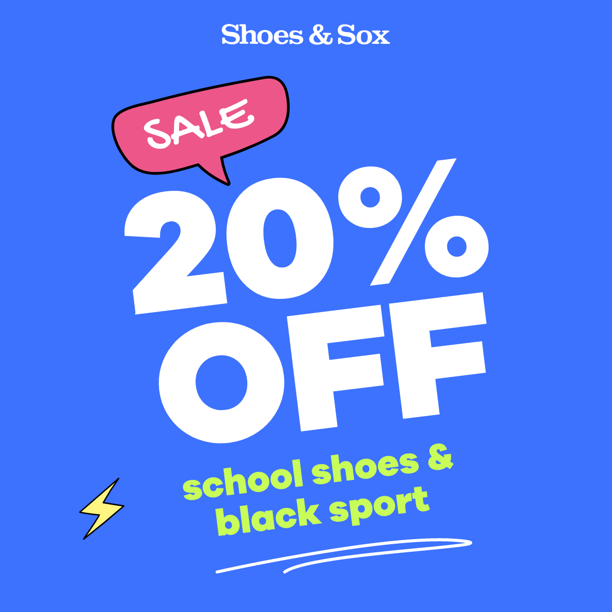 Shoes & Sox 20 off school shoes and black sport at Westfield Southland