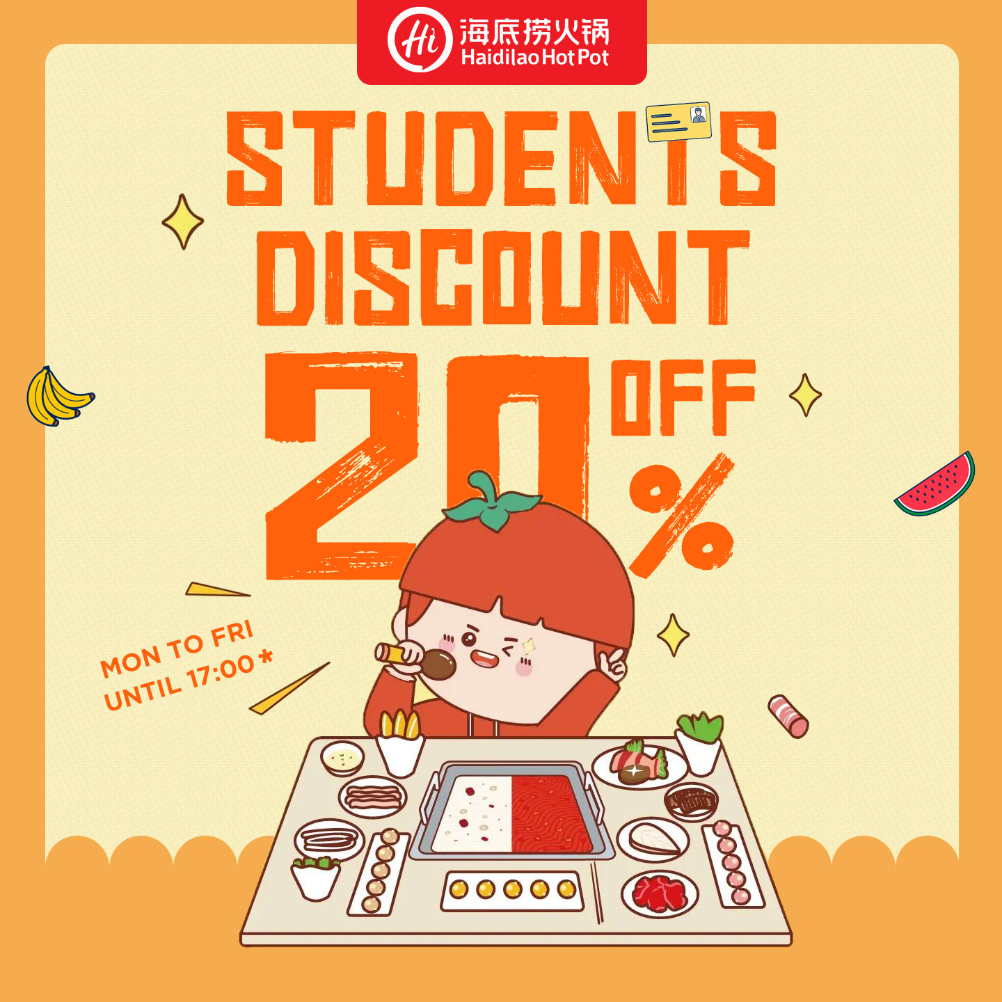 Haidilao Hot Pot 20 off student discount at Westfield Chatswood