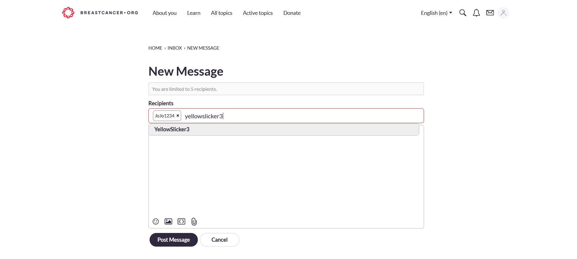 private message multiple image