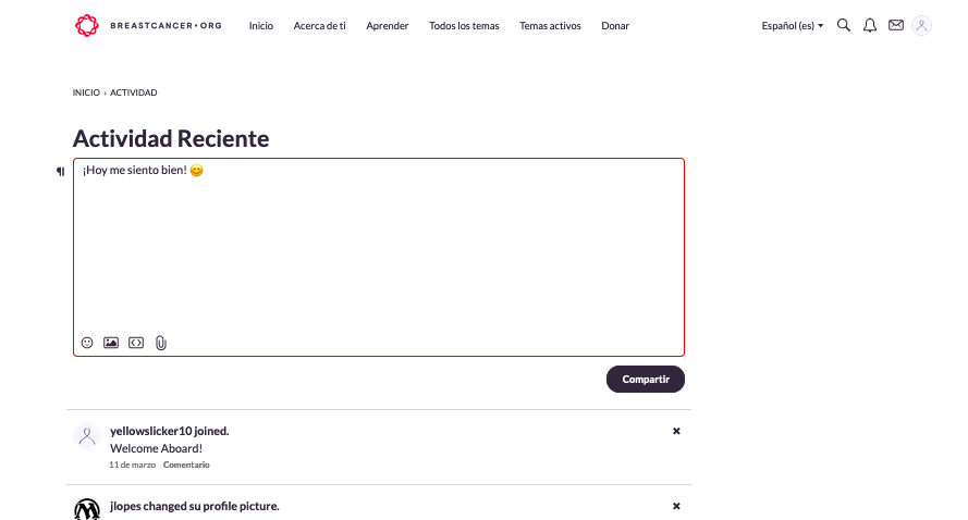 Yourpersonalactivitypage