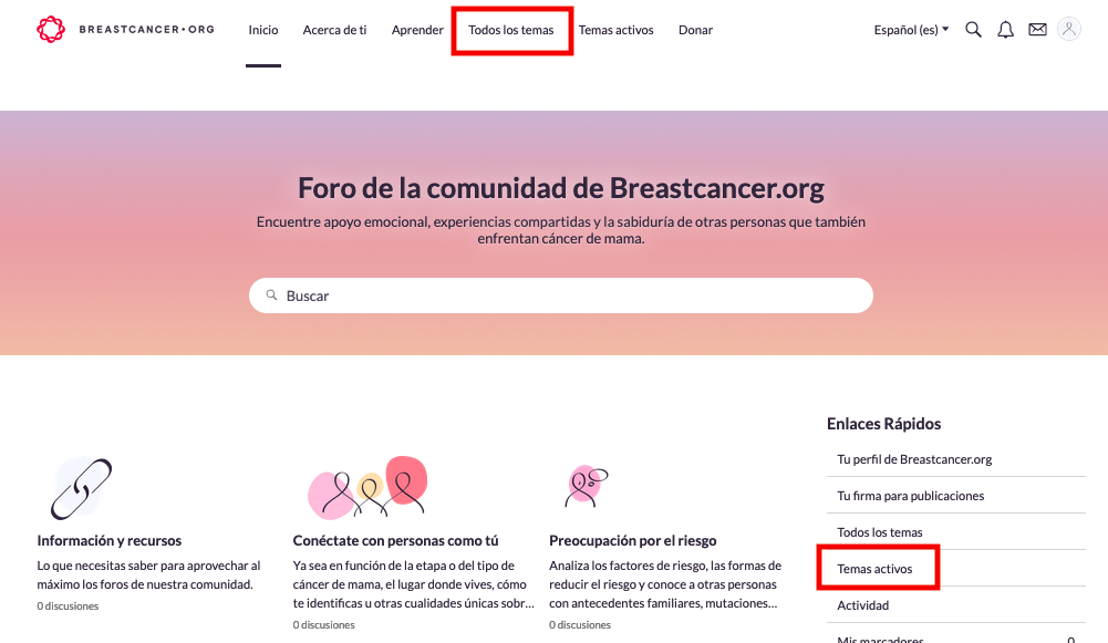 Howtofindtheactivetopics
